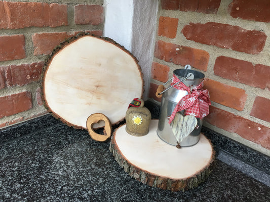 Erlenscheiben Natur und geschliffen