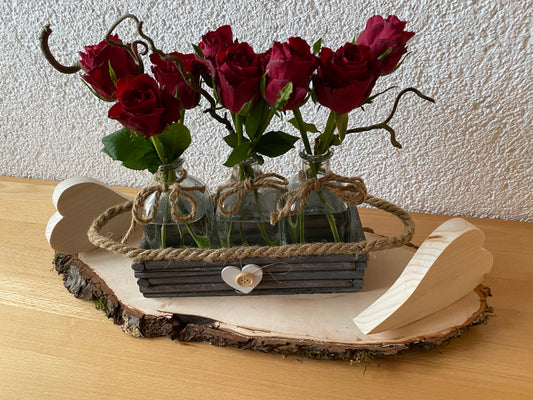 Herz Holz groß ca. 15cm Deko für Baumscheiben Holzscheiben Birkenscheiben Hochzeitsdeko Tischdeko